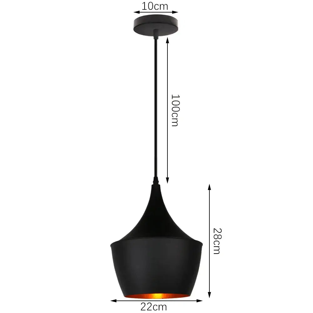 Industrial black matte aluminium pendant light with teardrop shade and warm amber glow for kitchen wood accents decorbites industrial aluminium pendant