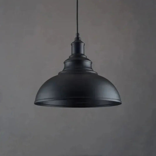 Industrial black matte color block pendant light kitchen dome shade - Decorbites