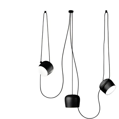 Industrial black matte spider pendant lamp with cylindrical design and exposed cords for modern dining room decorbites industrial spider