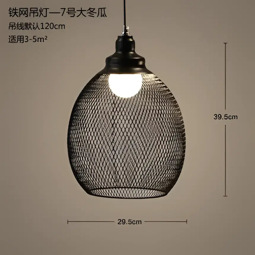 Black metal mesh pendant light with spherical cage design and exposed bulb decorbites industrial birdcage chandelier
