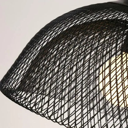 Black woven wire pendant light with modern geometric lattice design decorbites industrial birdcage chandelier