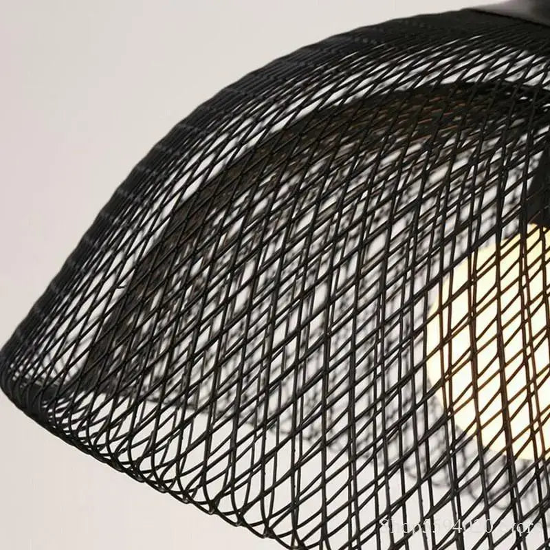 Black woven wire pendant light with modern geometric lattice design decorbites industrial birdcage chandelier