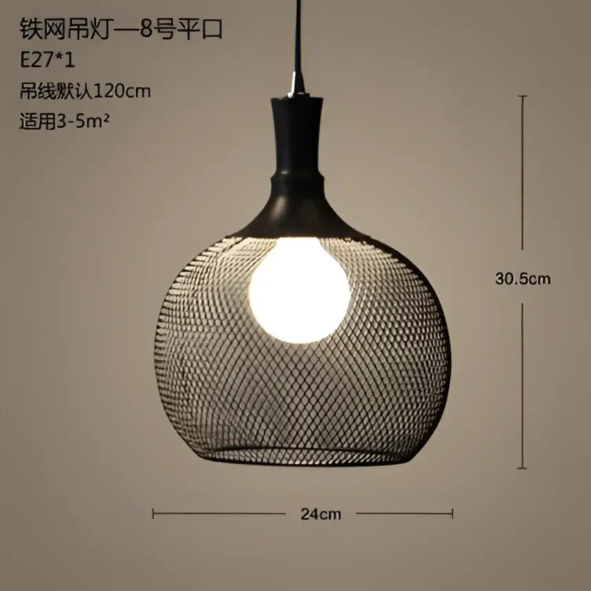Industrial black mesh pendant light with spherical cage design and e27 bulb socket for dining room decorbites industrial birdcage chandelier