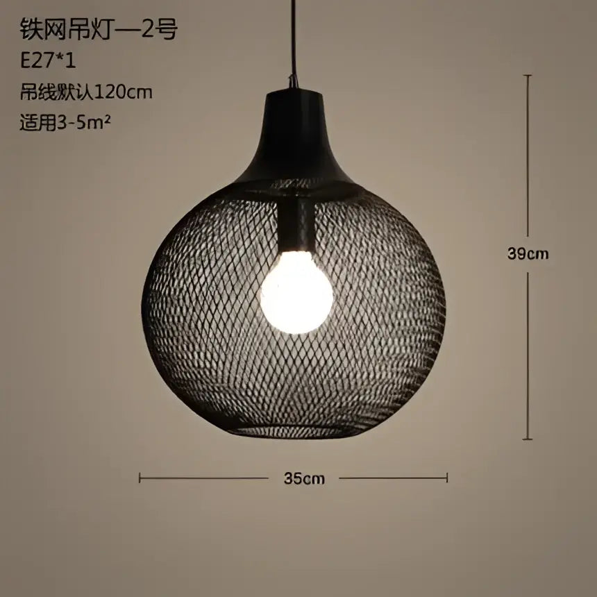 Black mesh pendant light with spherical cage design and exposed bulb for decorbites industrial birdcage chandelier