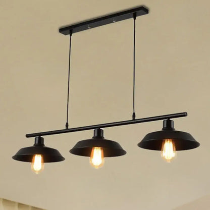 Decorbites industrial black metal pendant lighting with three exposed e26 e27 bulb base edison bulbs for bedroom use