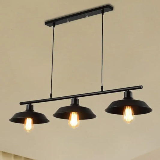 Decorbites industrial black metal pendant lighting with three exposed e26 e27 bulb base edison bulbs for bedroom use