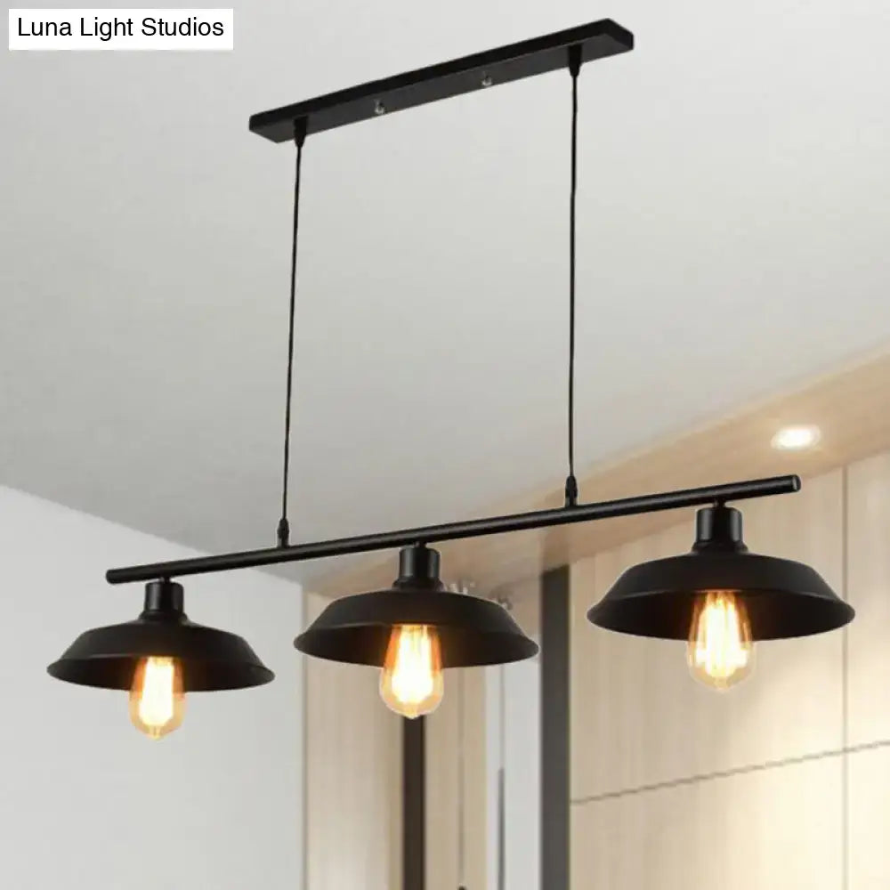 Decorbites industrial black metal pendant lighting with three e26 e27 bulb base exposed filament bulbs and dome shades