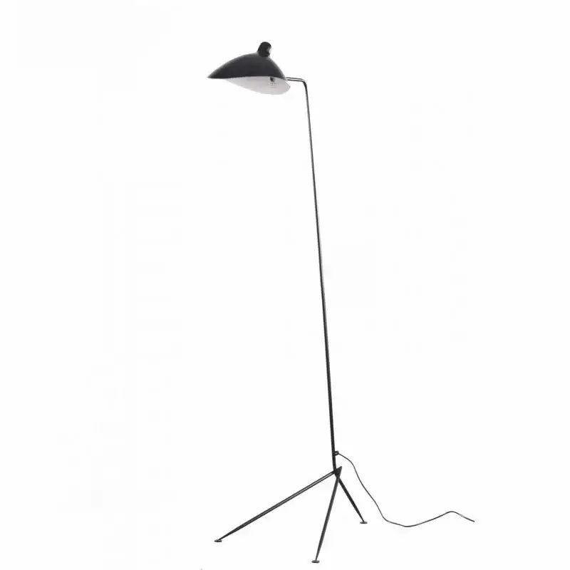 Black metal floor lamp with adjustable arm and tripod base for living room decorbites adjustable arm design