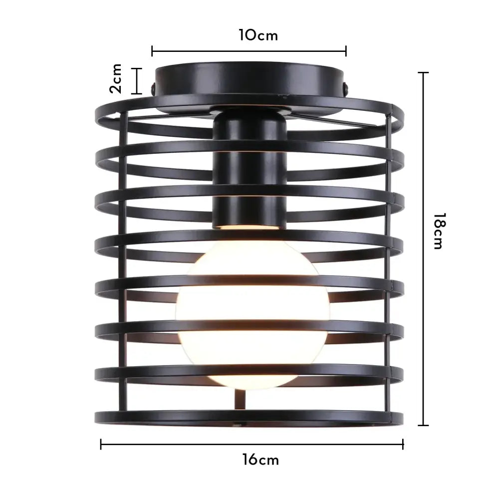 Industrial black metal cage ceiling light with frosted glass bulb ideal for kitchen decorbites industrial led ceiling use
