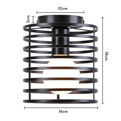 Industrial black metal cage ceiling light with frosted glass bulb ideal for kitchen decorbites industrial led ceiling use