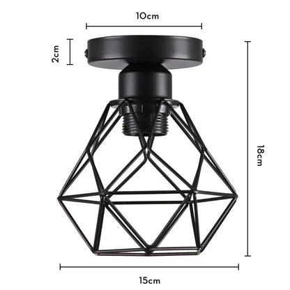 Industrial black metal cage ceiling light with geometric wireframe design for kitchen decorbites industrial led fixture