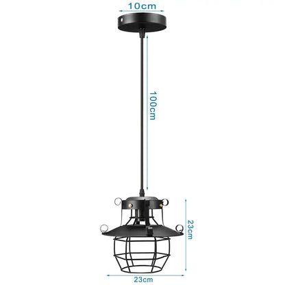 Industrial black metal cage pendant light with decorbites industrial led design for kitchen decor and lighting