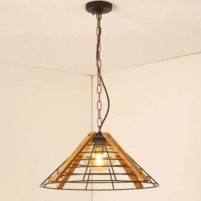 Industrial Black Metal Hanging Lamp Kit - 1 Head Drum/Conic Frame Pendulum Light, 11"/19" Wide