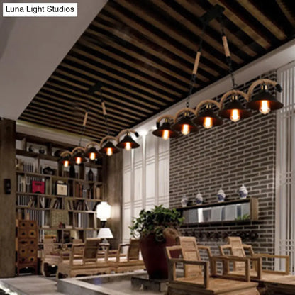 Lámpara de techo industrial DecorBites™ tipo jaula de metal negro para restaurantes