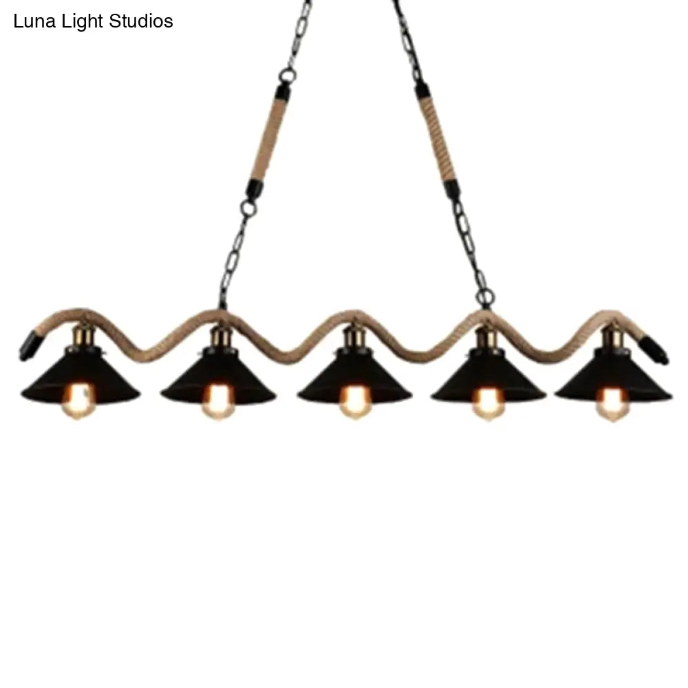 Lámpara de techo industrial DecorBites™ tipo jaula de metal negro para restaurantes