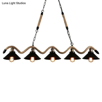 Lámpara de techo industrial DecorBites™ tipo jaula de metal negro para restaurantes