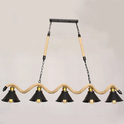 Lámpara de techo industrial DecorBites™ tipo jaula de metal negro para restaurantes