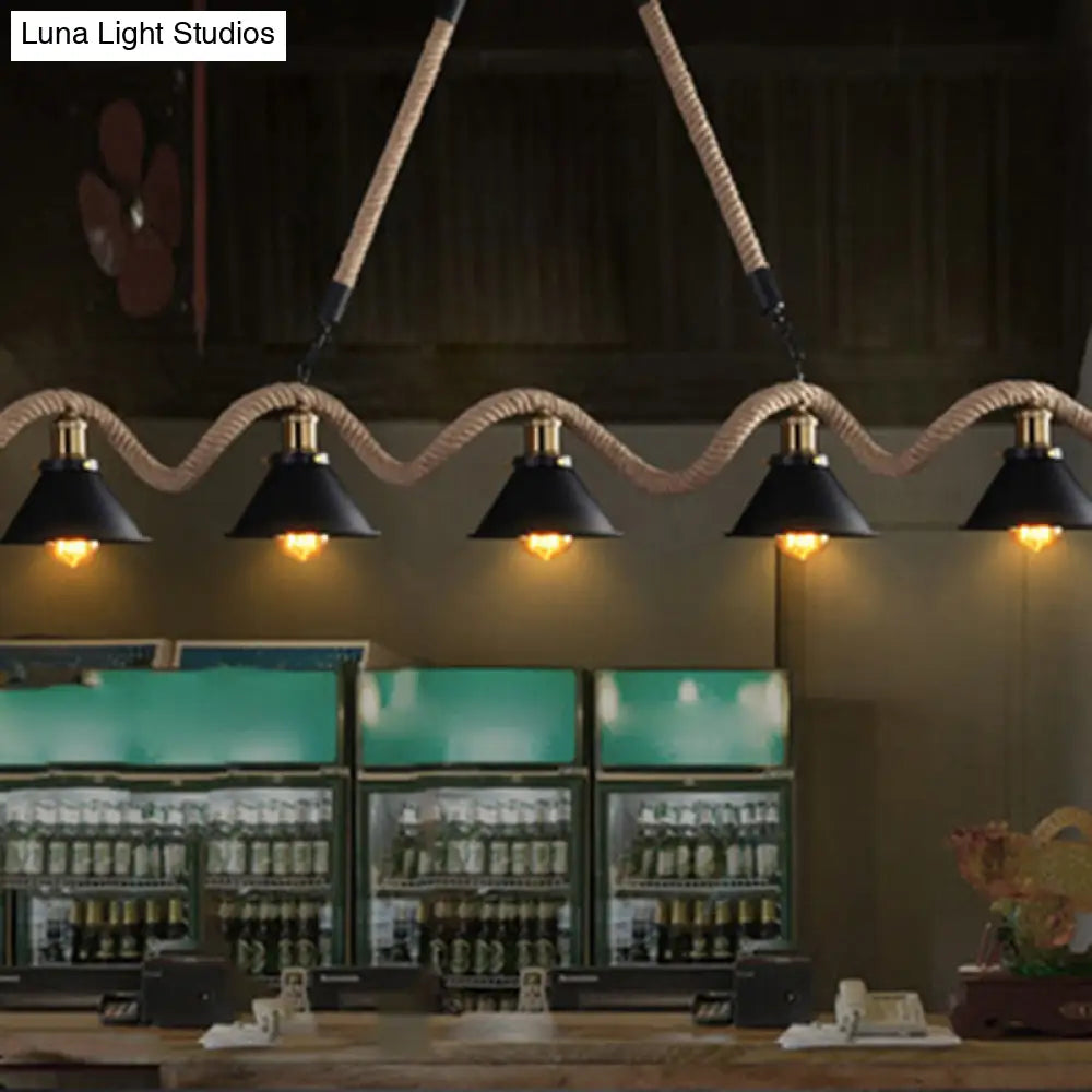 Lámpara de techo industrial DecorBites™ tipo jaula de metal negro para restaurantes