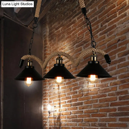 Lámpara de techo industrial DecorBites™ tipo jaula de metal negro para restaurantes