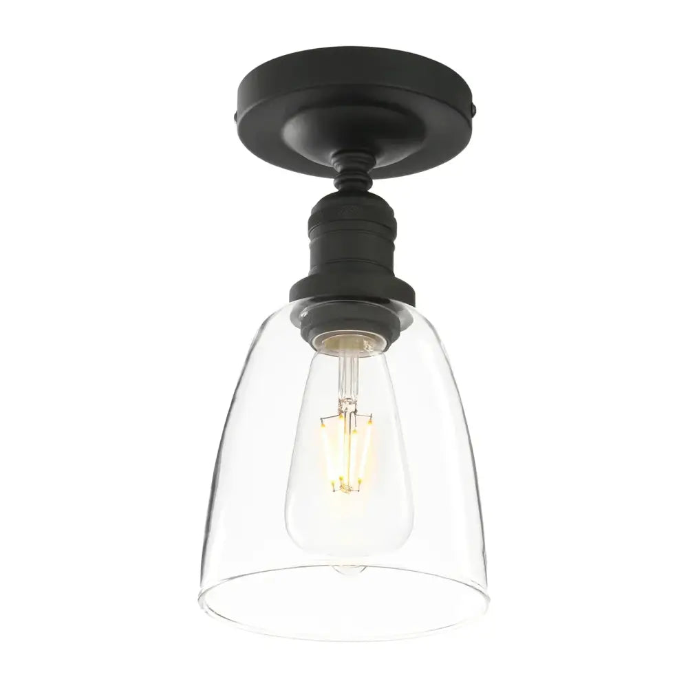 Industrial black metal loft bar pendant light with clear glass shade and exposed filament bulb for kitchen decorbites loft bar