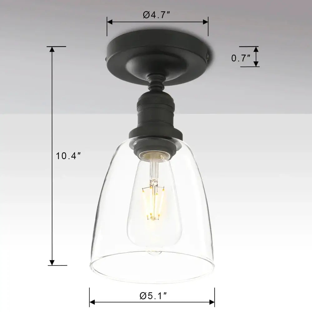 Black metal loft bar pendant light with clear glass dome and exposed filament bulb for decorbites loft bar kitchen decor