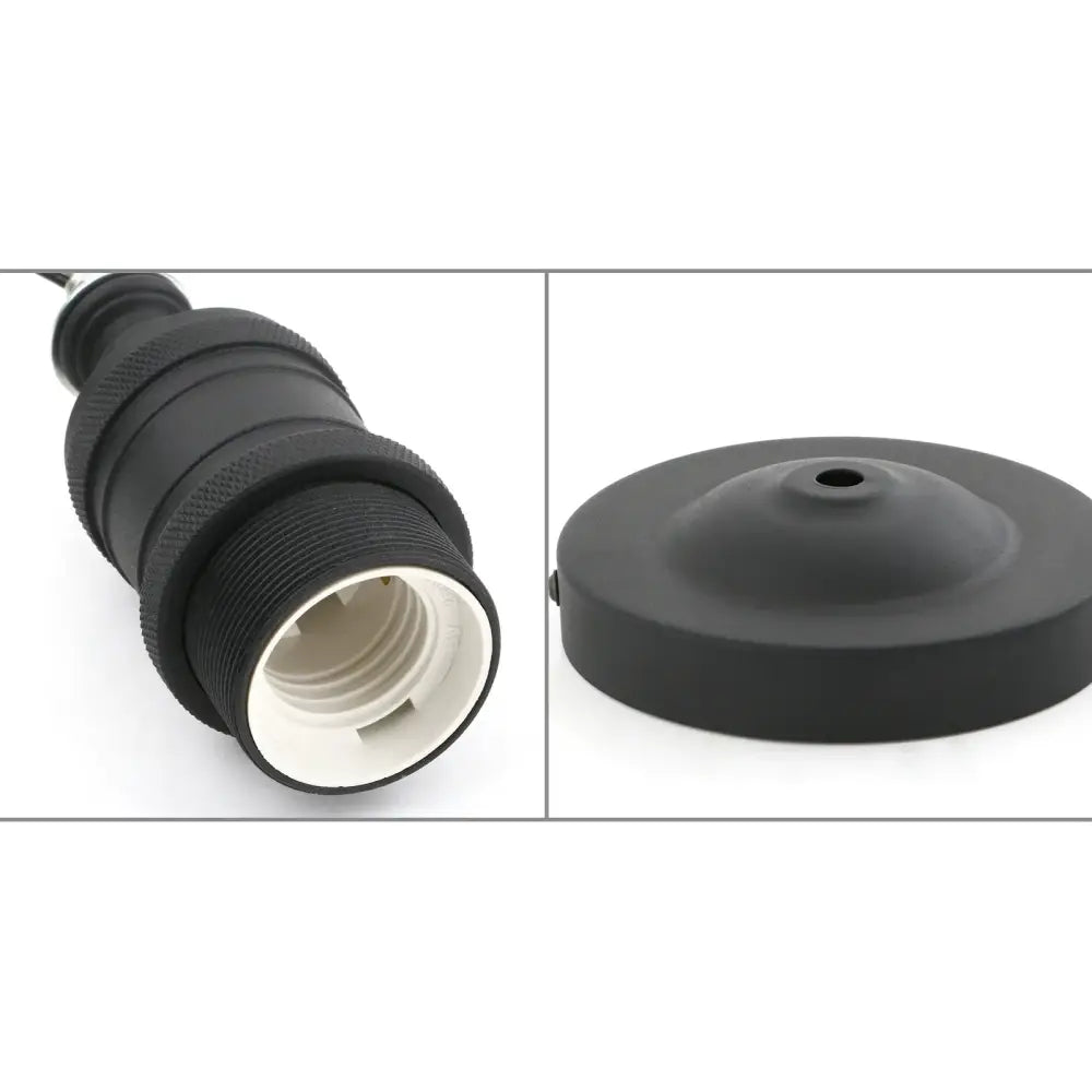 Black matte metal industrial loft bar pendant light socket with threaded connector for decorbites loft bar decor