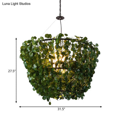 Industrial Black Metal Pendant Light Fixture - 23.5"/31.5" W, 1 Bulb, LED Plant Hanging Lamp Kit - Ideal for Restaurants