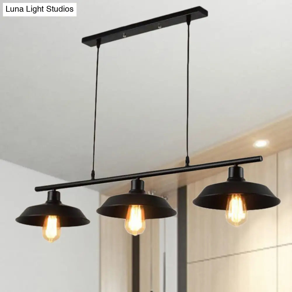 DecorBites™ Industrial Black Metal Pendant Lighting - 3-Light Island Fixture for Bedroom".