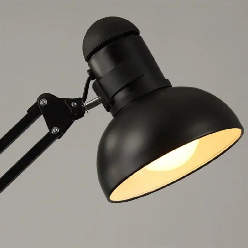 Industrial black multi arm pendant light with black matte metal desk lamp arm and adjustable head decorbites industrial led
