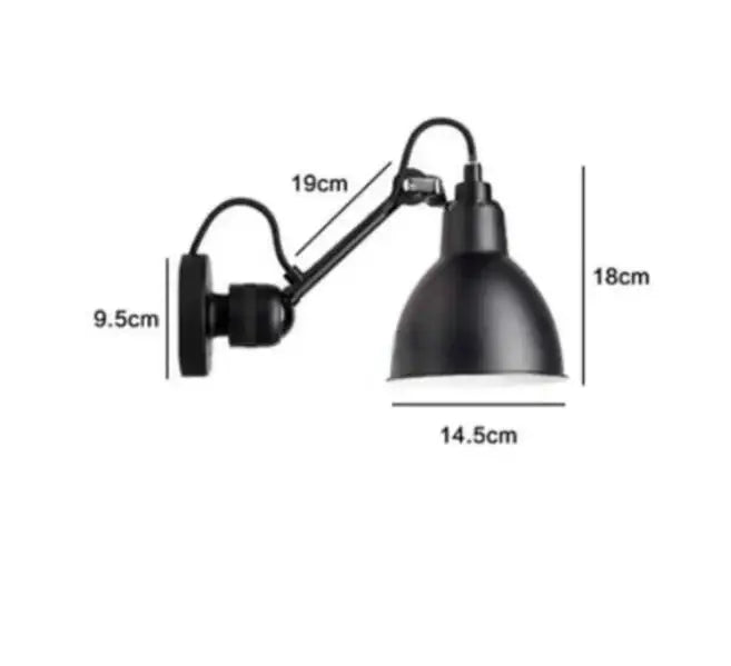 Black matte industrial iron swing arm wall lamp with articulated arm for bedroom decorbites industrial iron style