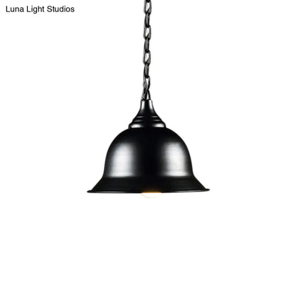 Industrial Black/Red/Yellow Dome Pendant Light Fixture - Hanging Ceiling Light for Living Room