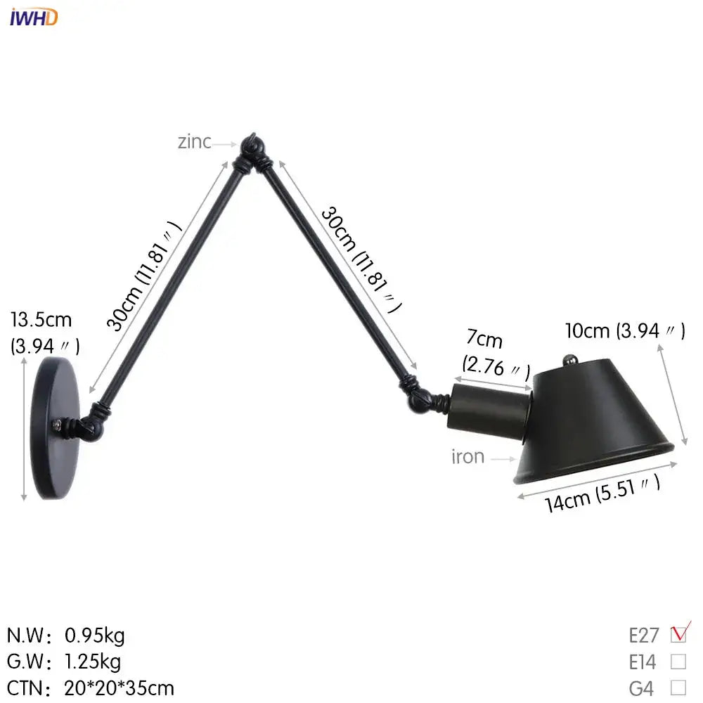 Black zinc and iron adjustable conical shade wall light decorbites black single swing arm bedroom sconce
