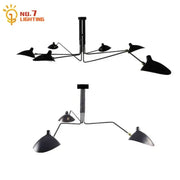 Black metal spider ceiling lamp with sleek angular arms and conical shades decorbites industrial spider chandelier