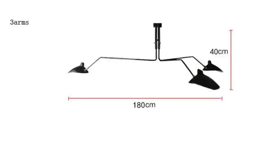 Industrial black swing arm chandelier with three curved metal arms and conical shades for dining room decorbites black swing
