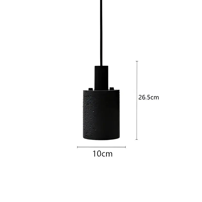 Industrial black travertine cement pendant light with matte black finish and 10cm diameter for kitchen decorbites black travertine