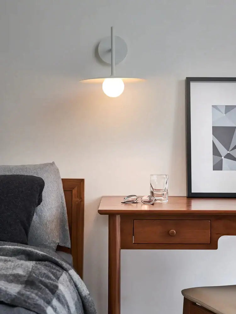 Minimalist white wall lamp with sleek modern design and warm glow for decorbites industrial style bedroom decor