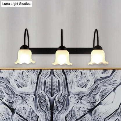 DecorBites™ DecorBites™ Industrial Black Wall Sconce with Opal Glass Shade for Living Room Lighting - 3 Bulb Fixture