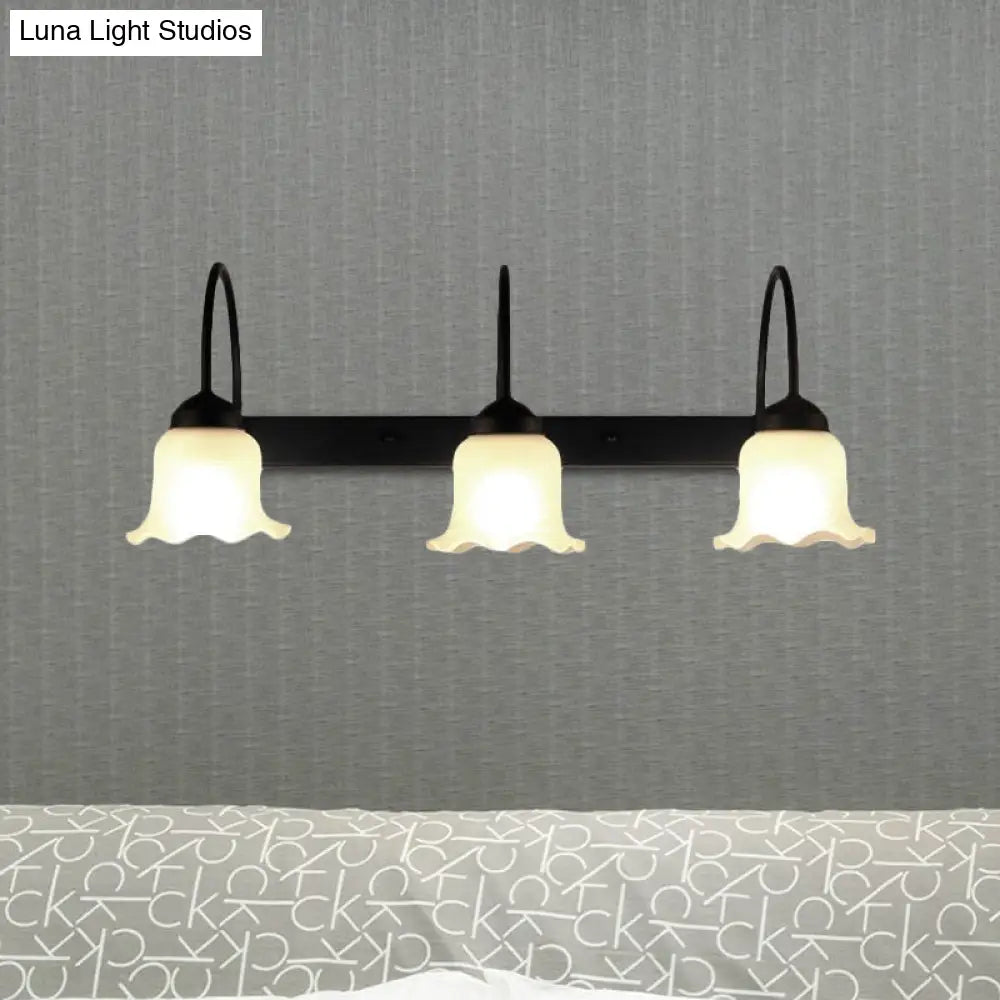 DecorBites™ DecorBites™ Industrial Black Wall Sconce with Opal Glass Shade for Living Room Lighting - 3 Bulb Fixture