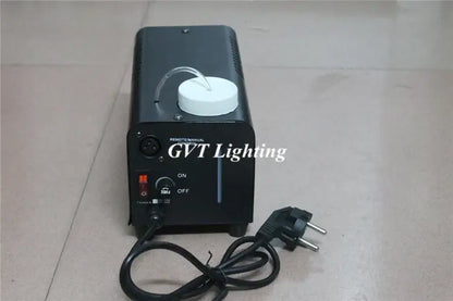 Industrial black and white 400w wireless remote fog machine with white cap and control panel featuring on off switches