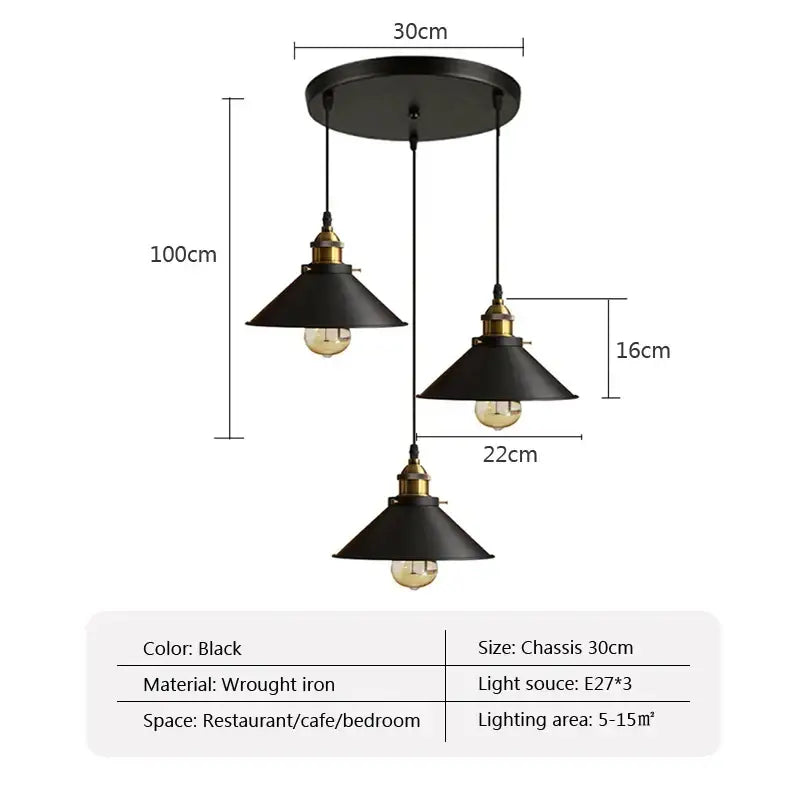 Black wrought iron three-light industrial ceiling chandelier with brass accents and vintage bulbs for kitchen decorbites industrial ceiling design