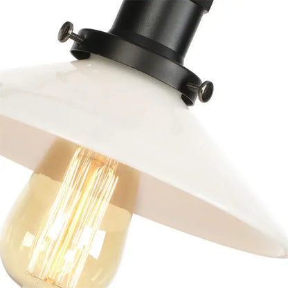 White ceramic pendant wall lights with black metal fixture and exposed Edison bulb for decorbites led wall use