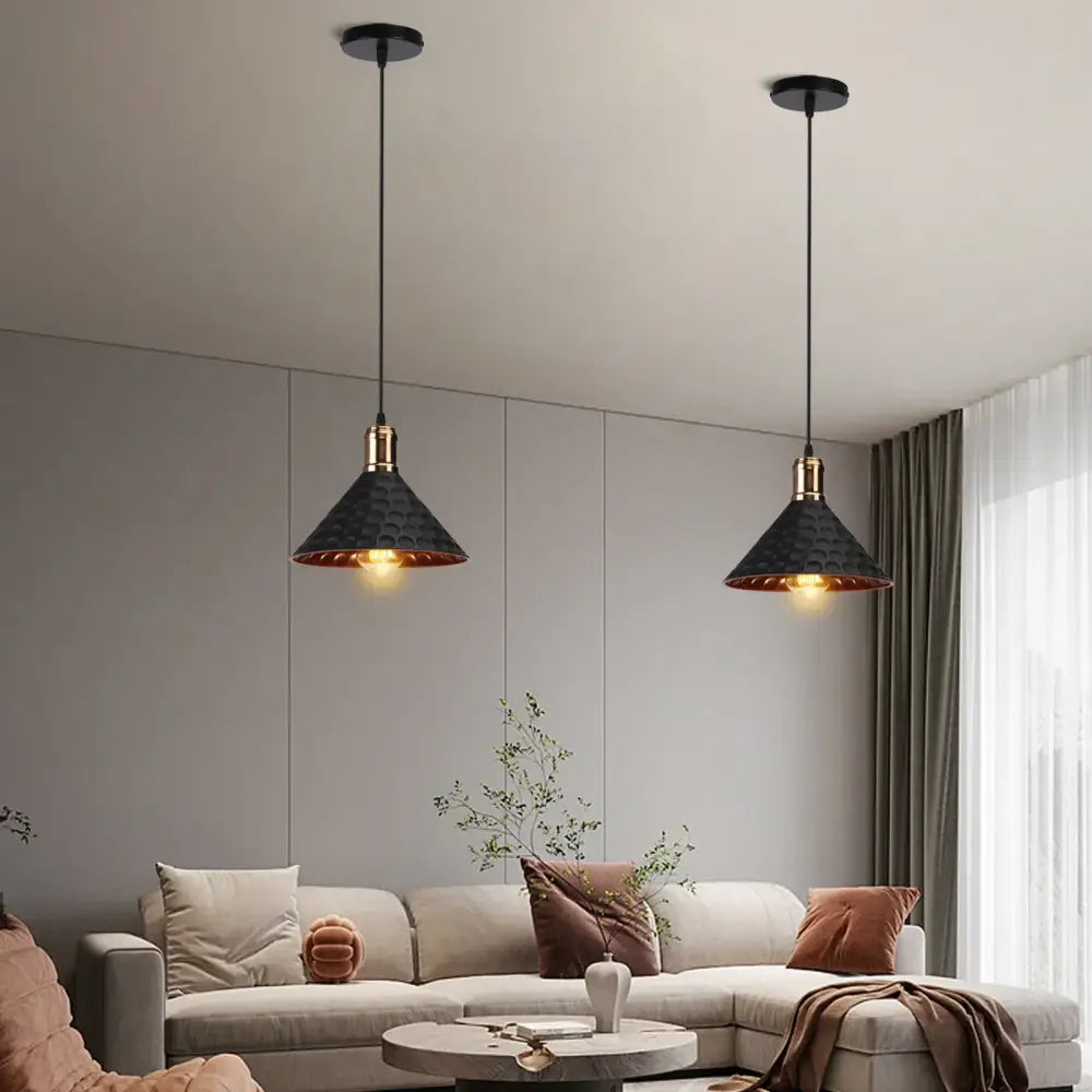 Industrial black white and copper iron pendant light with black textured decorbites iron pendant for dining room decor