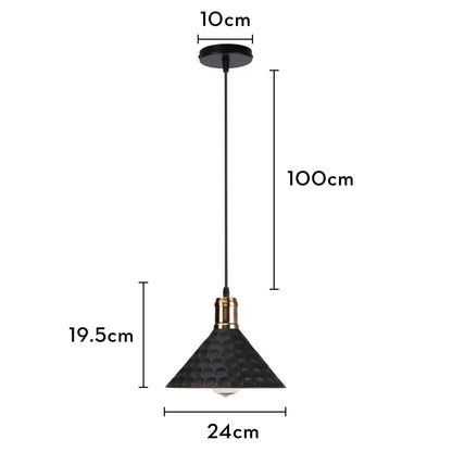 Black hammered metal iron pendant light with brass accent and 100cm hanging length for dining room decorbites iron pendant