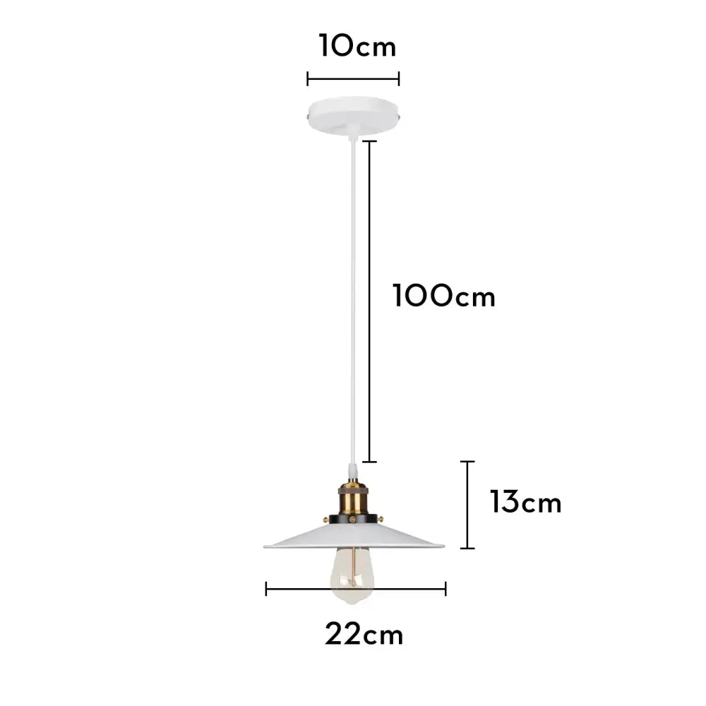 White pendant light with brass-finished fixture and exposed bulb in a decorbites iron pendant light for dining room decor