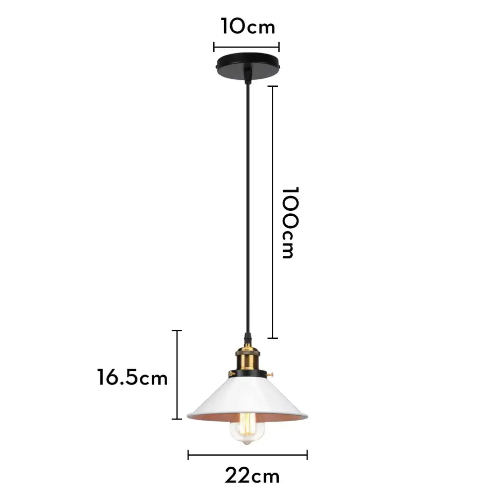 Industrial black white and copper iron pendant light with black brass and white conical shade for dining room decorbites iron pendant