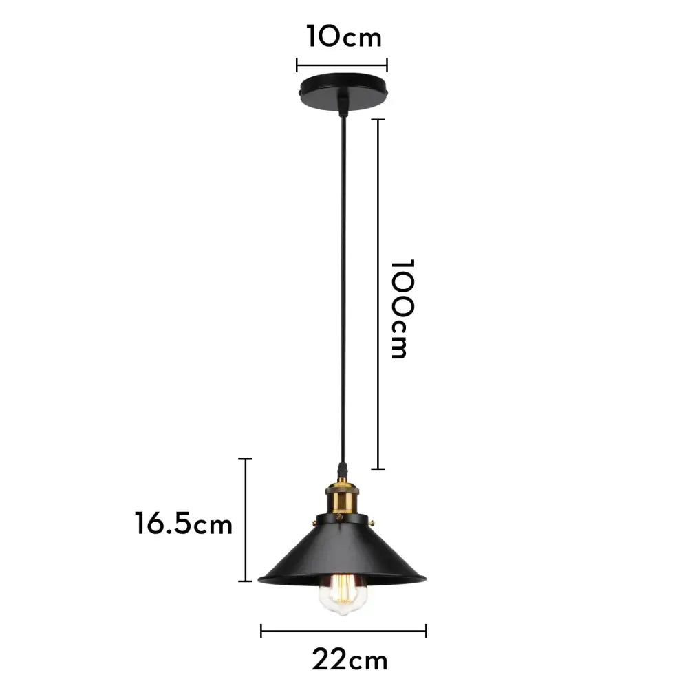 Black metal conical shade iron pendant light with exposed bulb for dining room decorbites iron pendant light