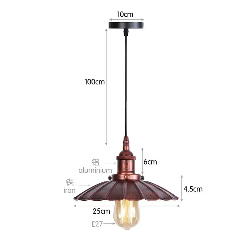 Industrial black white and copper iron pendant light featuring a dark bronze fluted shade and exposed edison bulb decorbites iron pendant