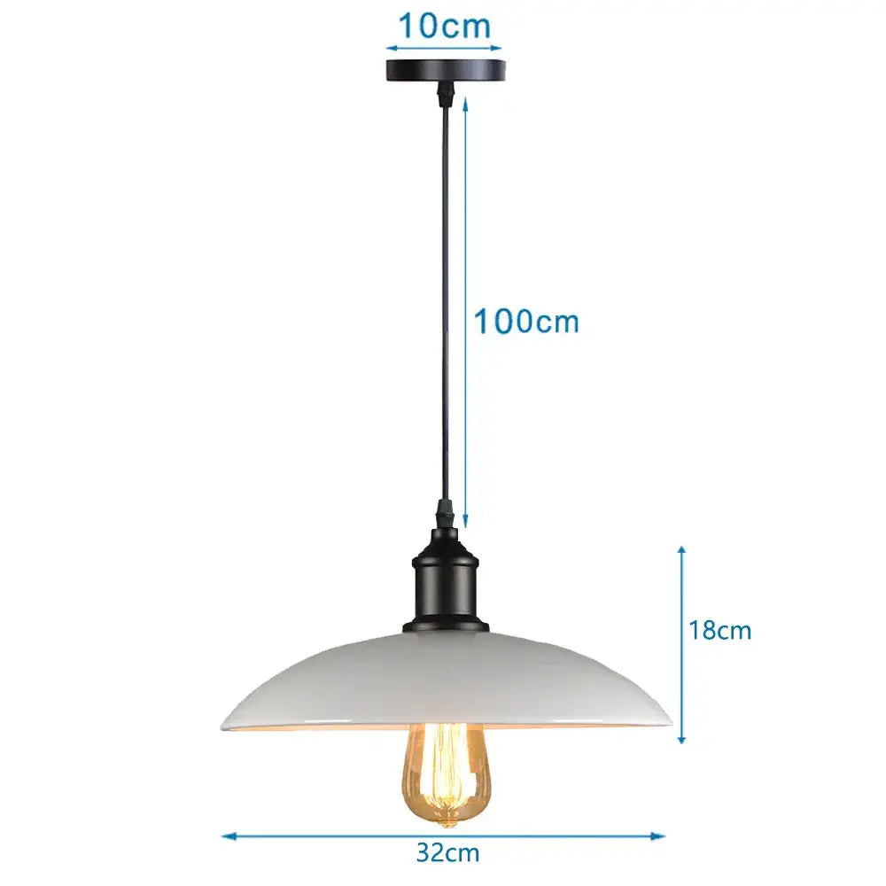 Industrial-style decorbites iron pendant light with matte black frame and off-white ceramic shade for dining room decor