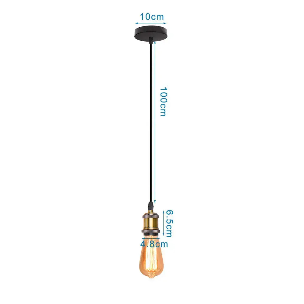 Black industrial-style iron pendant light with brass bulb holder and amber glass bulb for dining room decorbites iron pendant