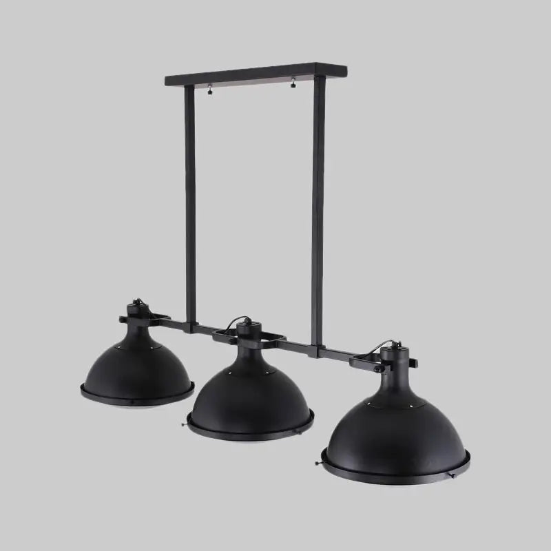 Black decorbites™ symmetrical island pendant light with matte metal arms and dome shades ceiling light lamp